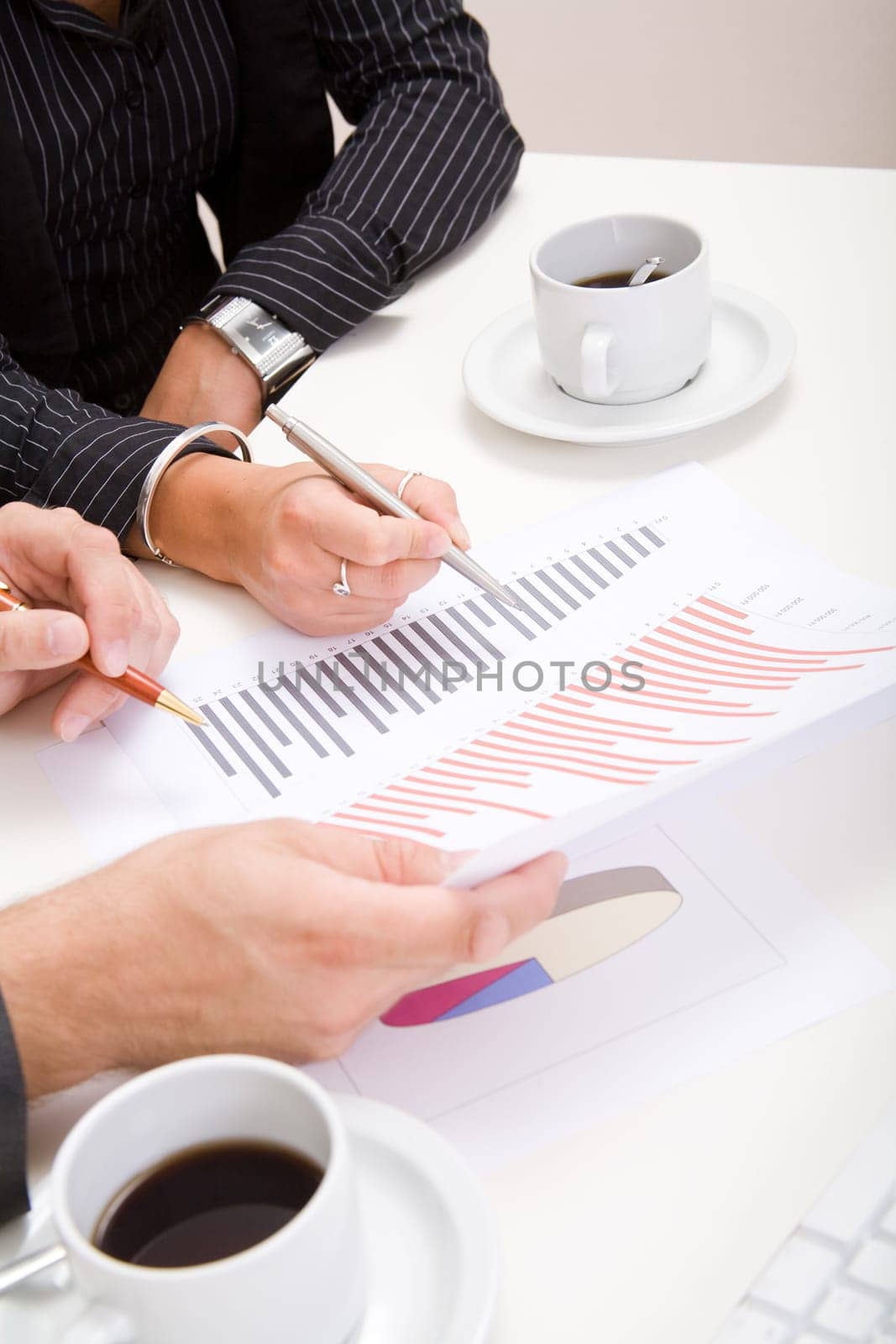 Business man and business woman working in office