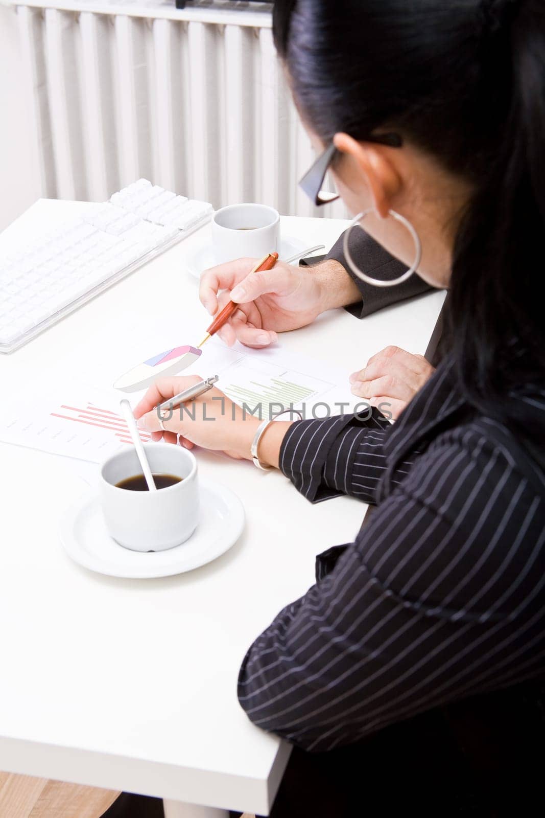 Business man and business woman working in office