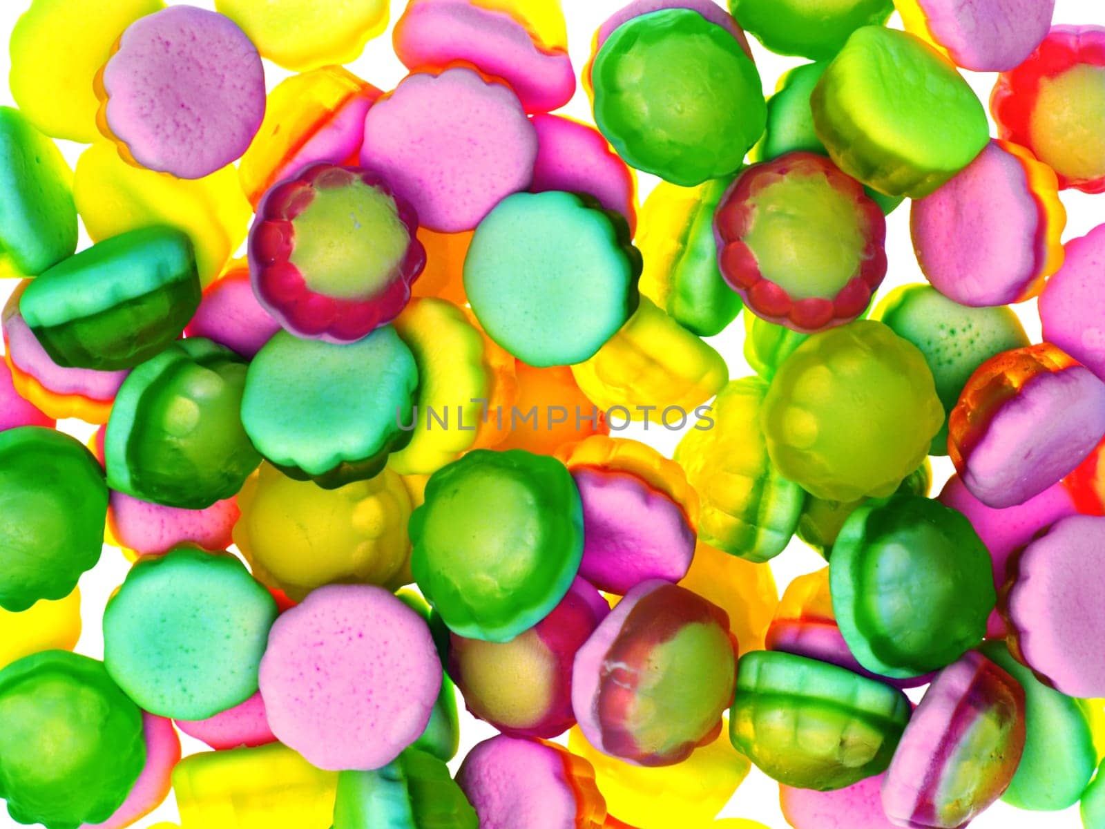 Colourful marmalade: red, yellow, green, orange, pink