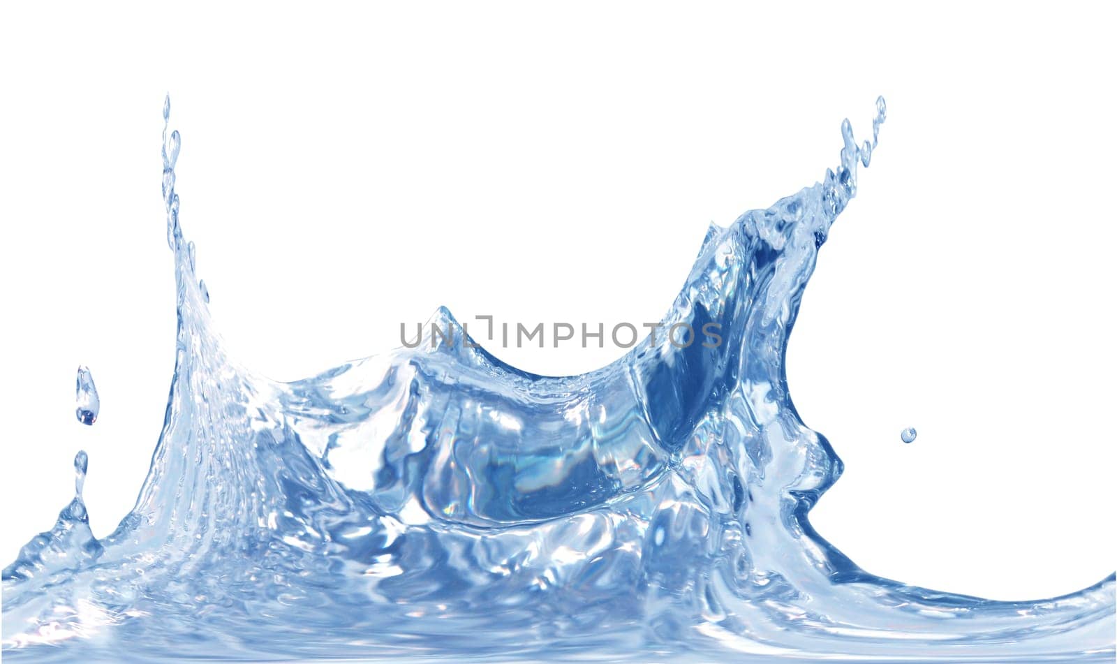 Splashing water abstract background isolated with clipping path