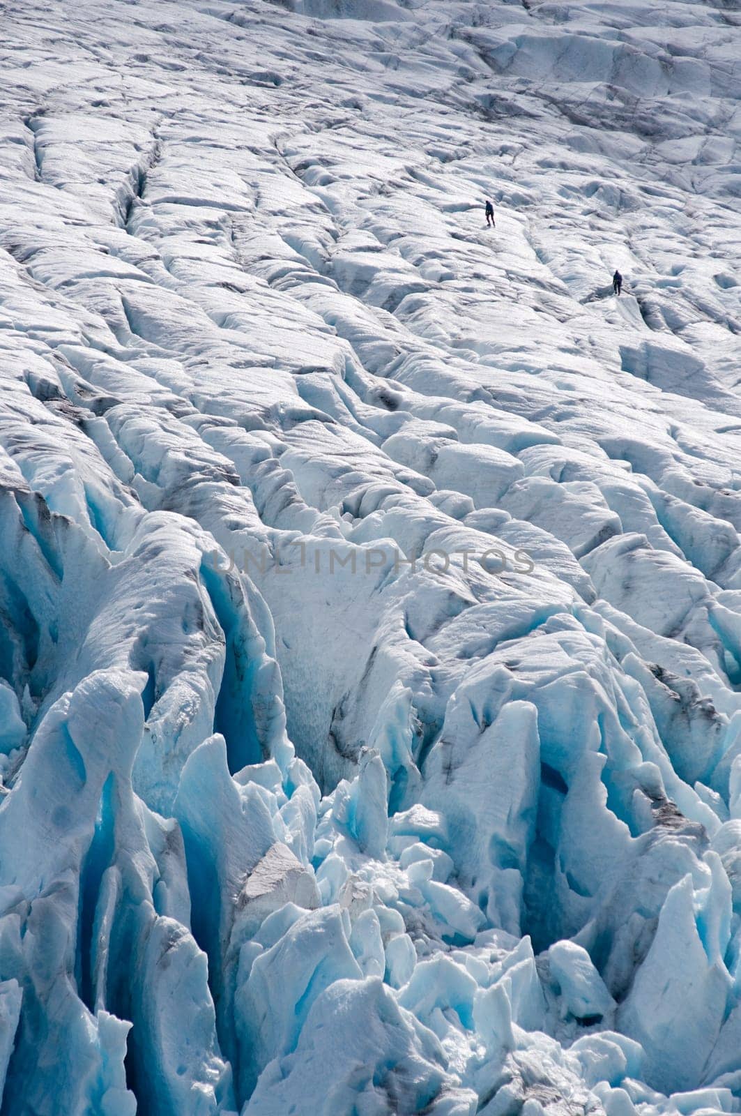 Climbers crossing the Engabreen glacier in Norway