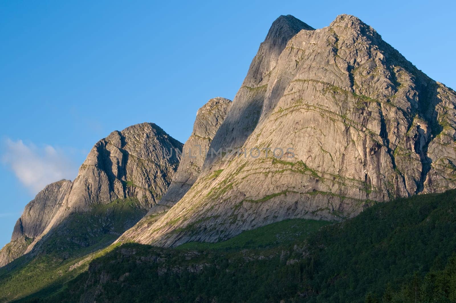 Mountains along coastal highway in Norway