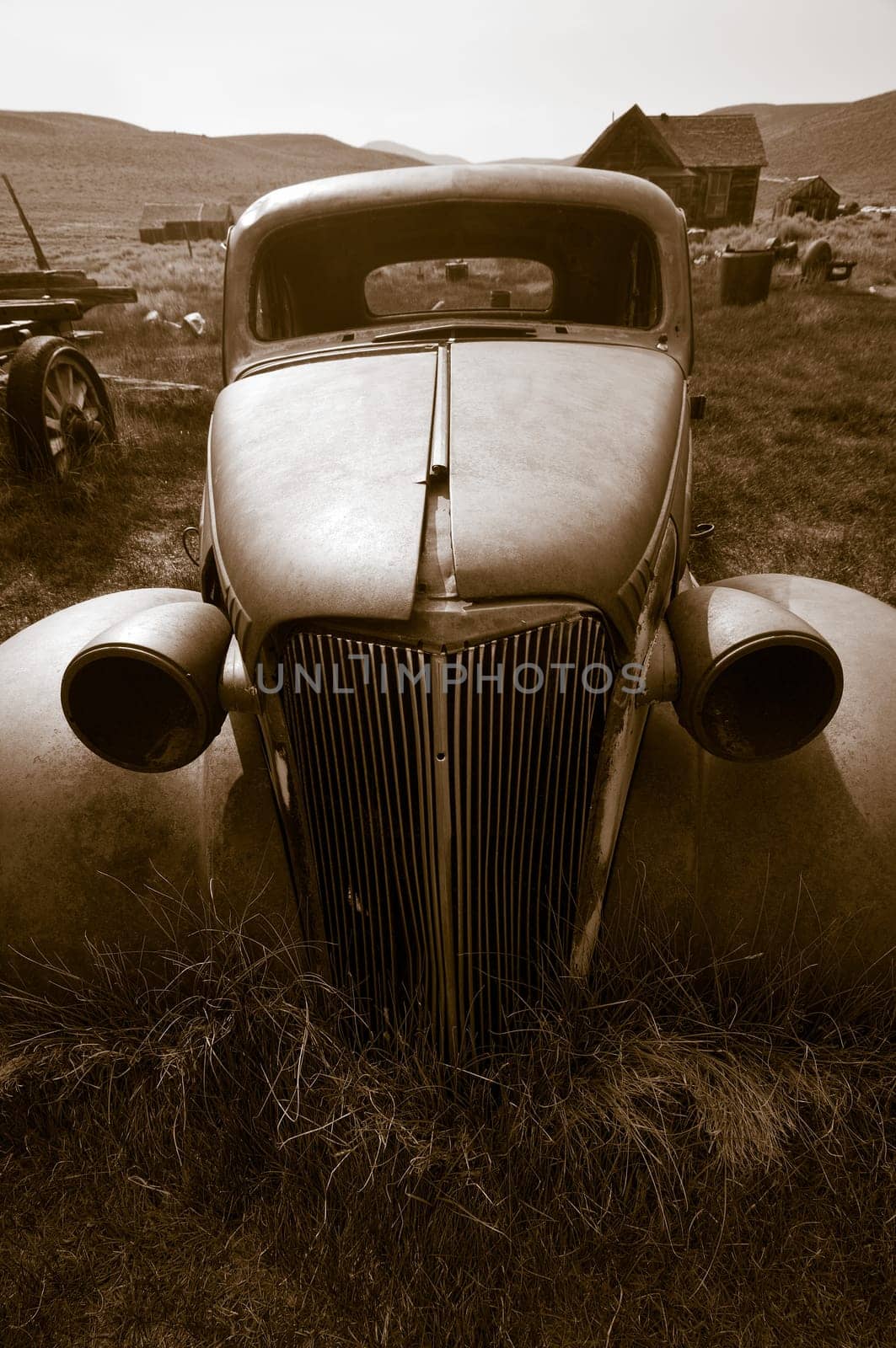 Old deserted car in Bodie Ghost Town, California