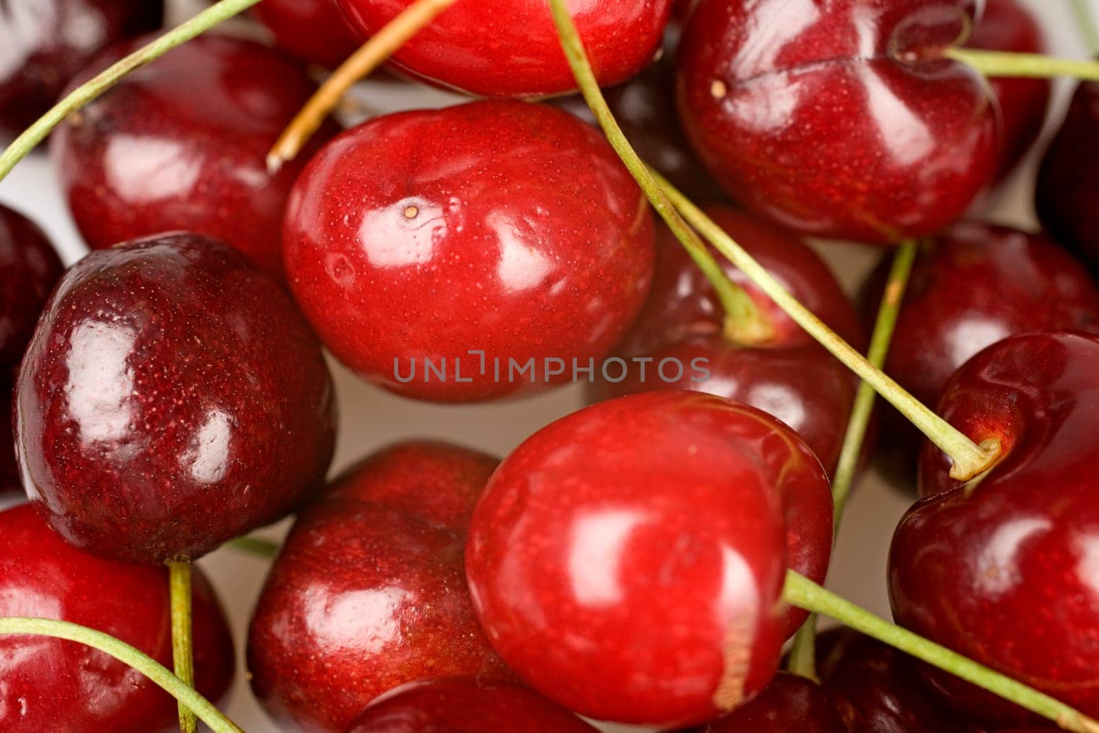 Close-up detail of bunch of cherries