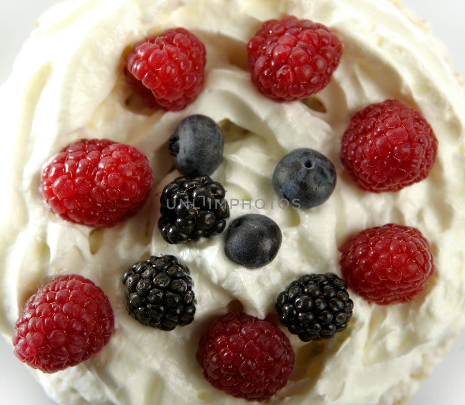 Berryes dessert at studio white background