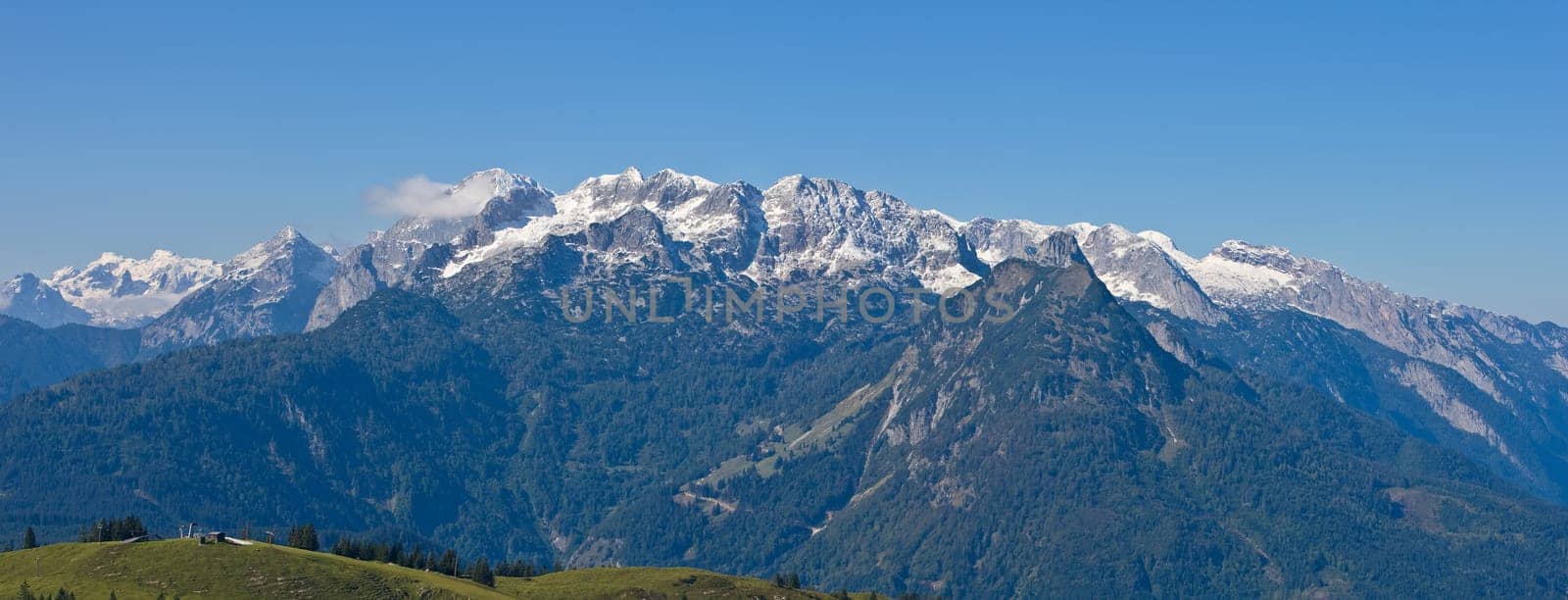 Gosau view from Gosaukamm, beautiful town in Salzkammergut region, Austria