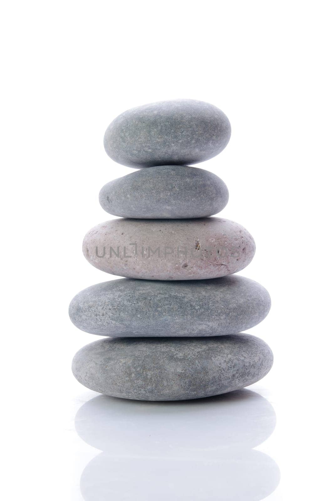 Stacked stones isolated on white