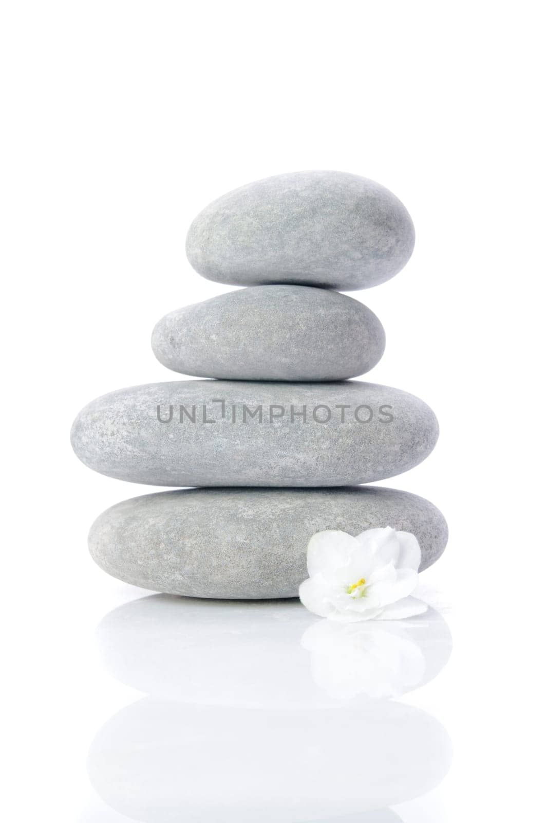 Stacked stones isolated on white