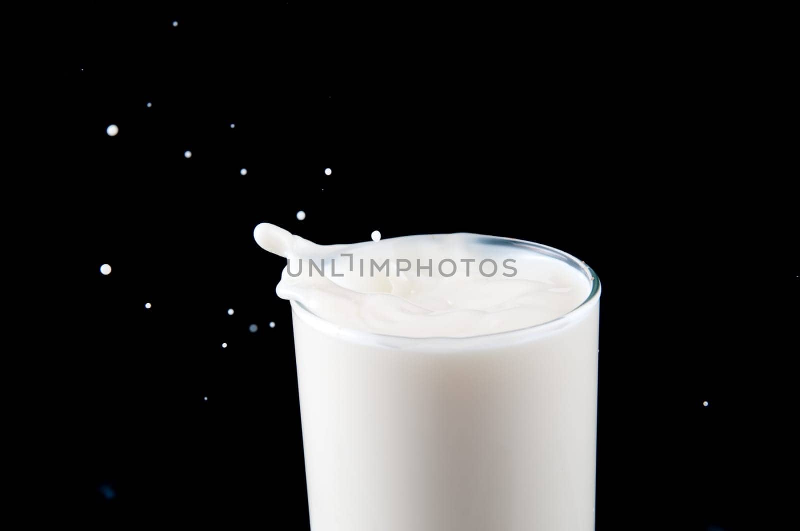 Splash in a milk glass