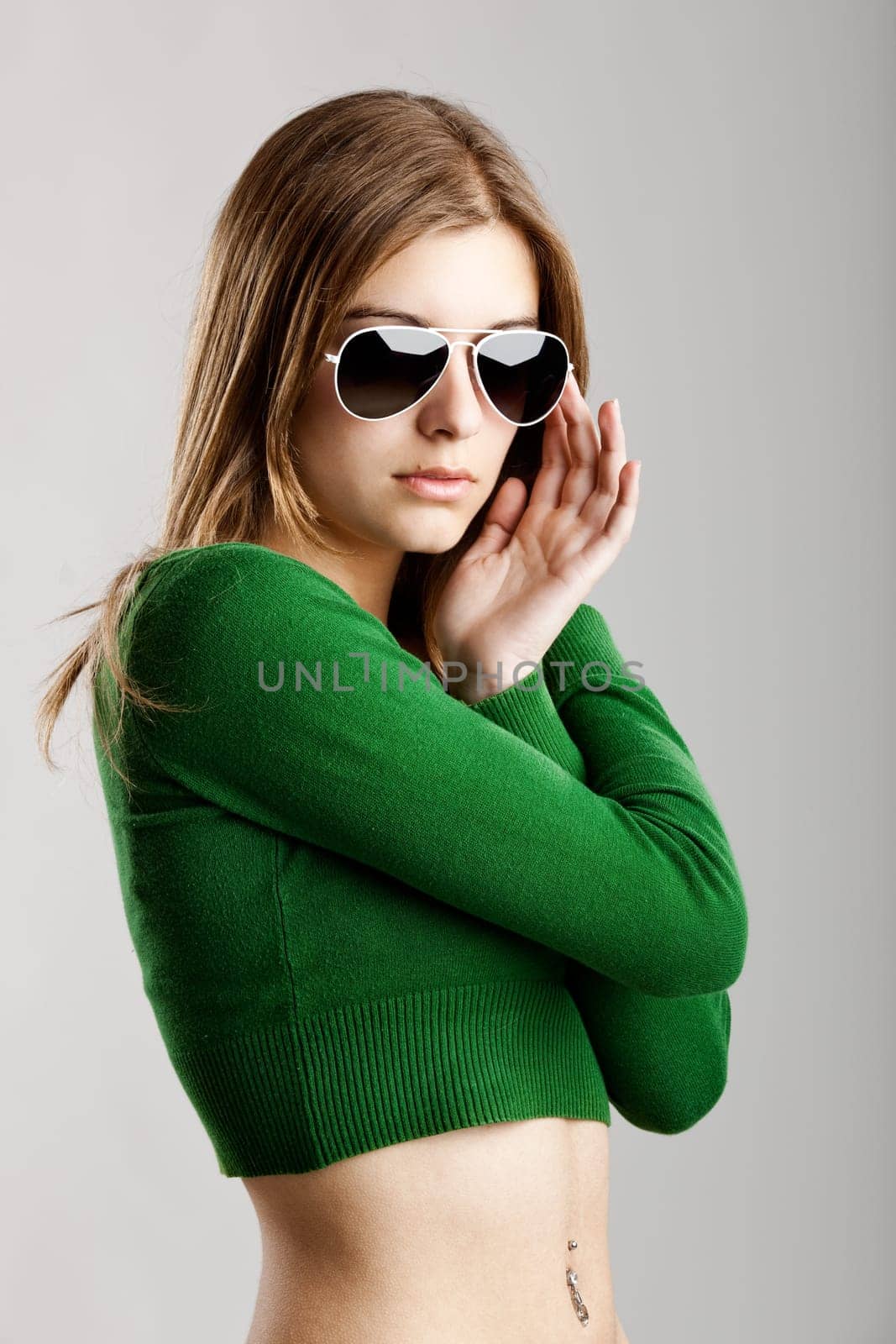 Close-up portrait of a fresh and beautiful young fashion model