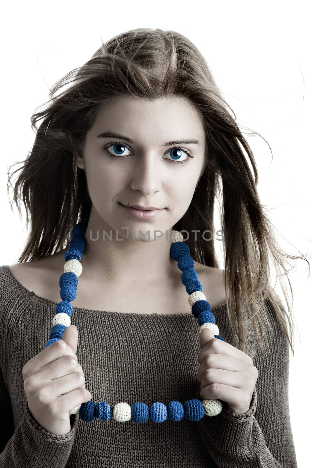 Close-up portrait of a fresh and beautiful young fashion model
