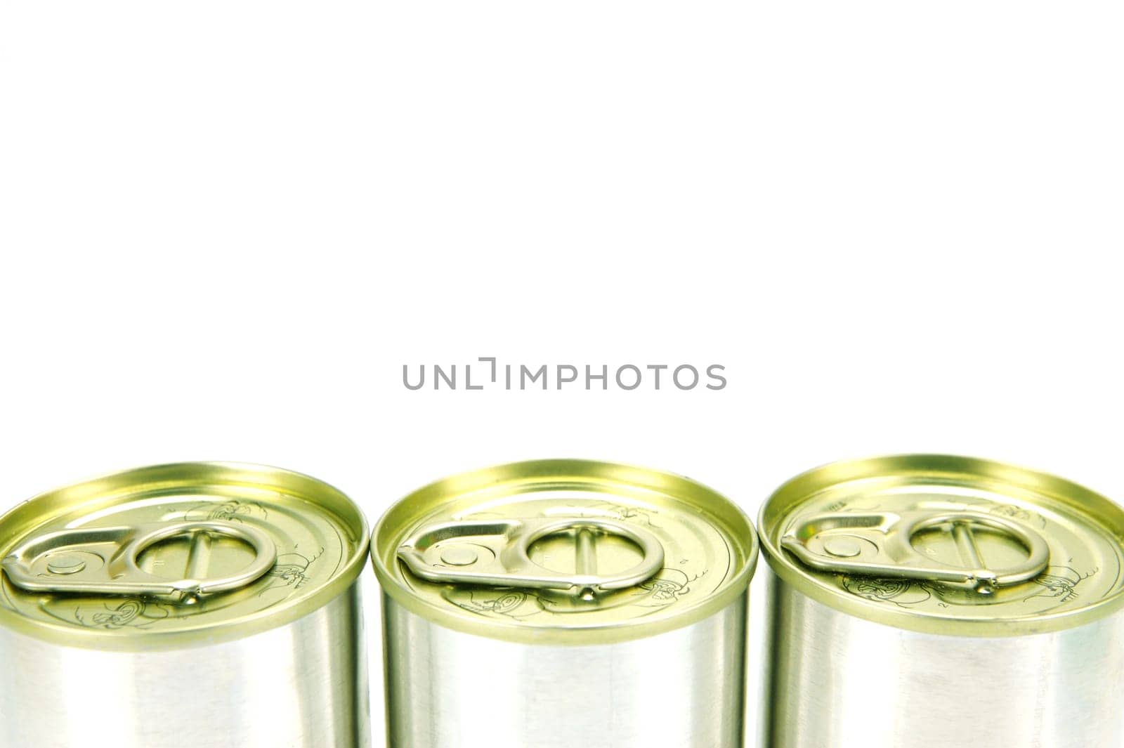 Canned food isolated against a white backgound