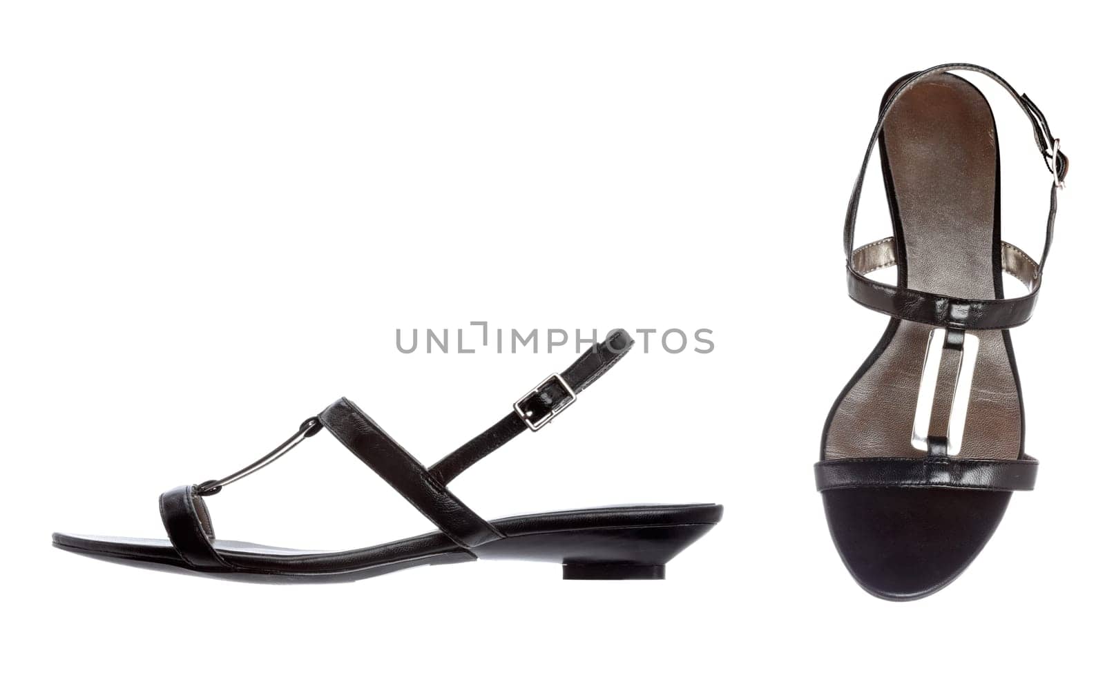 A pair of lady shoes isolated on white background. Shallow depth of field