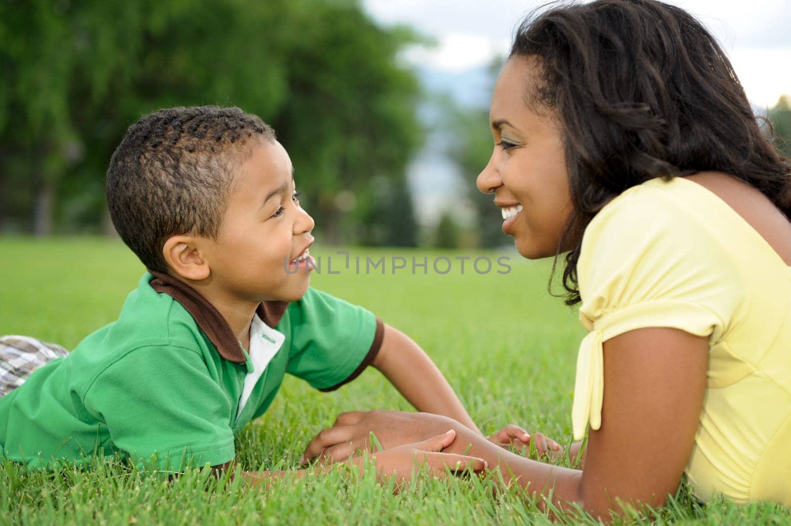 Mother and Child spending time in a park