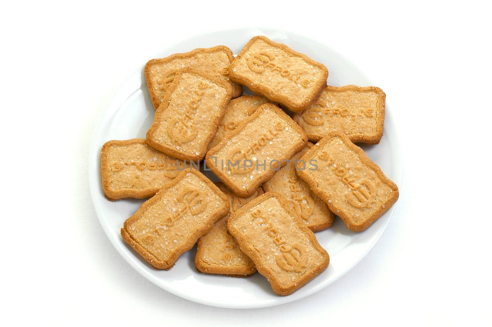 A dish with fragrant cookies oven baked
