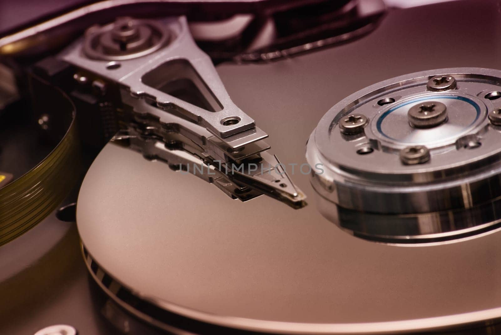 Hard disk detail. Limited DOF
