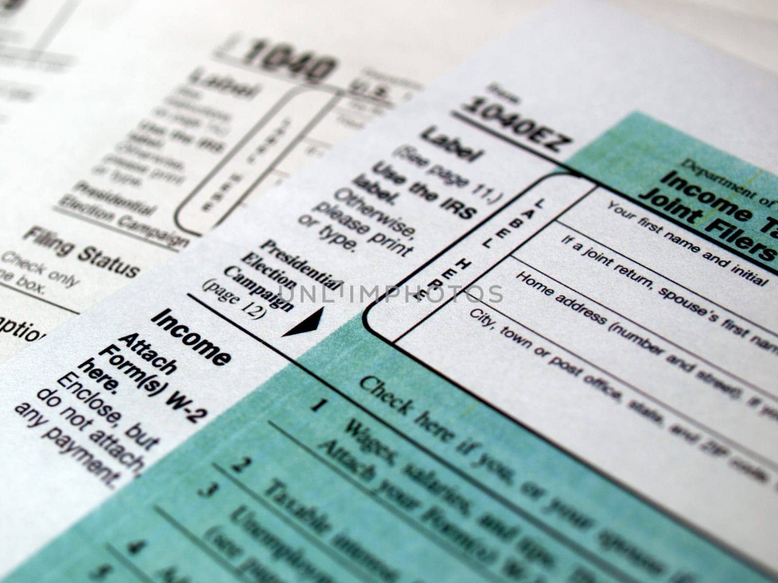 Range of various blank USA tax forms