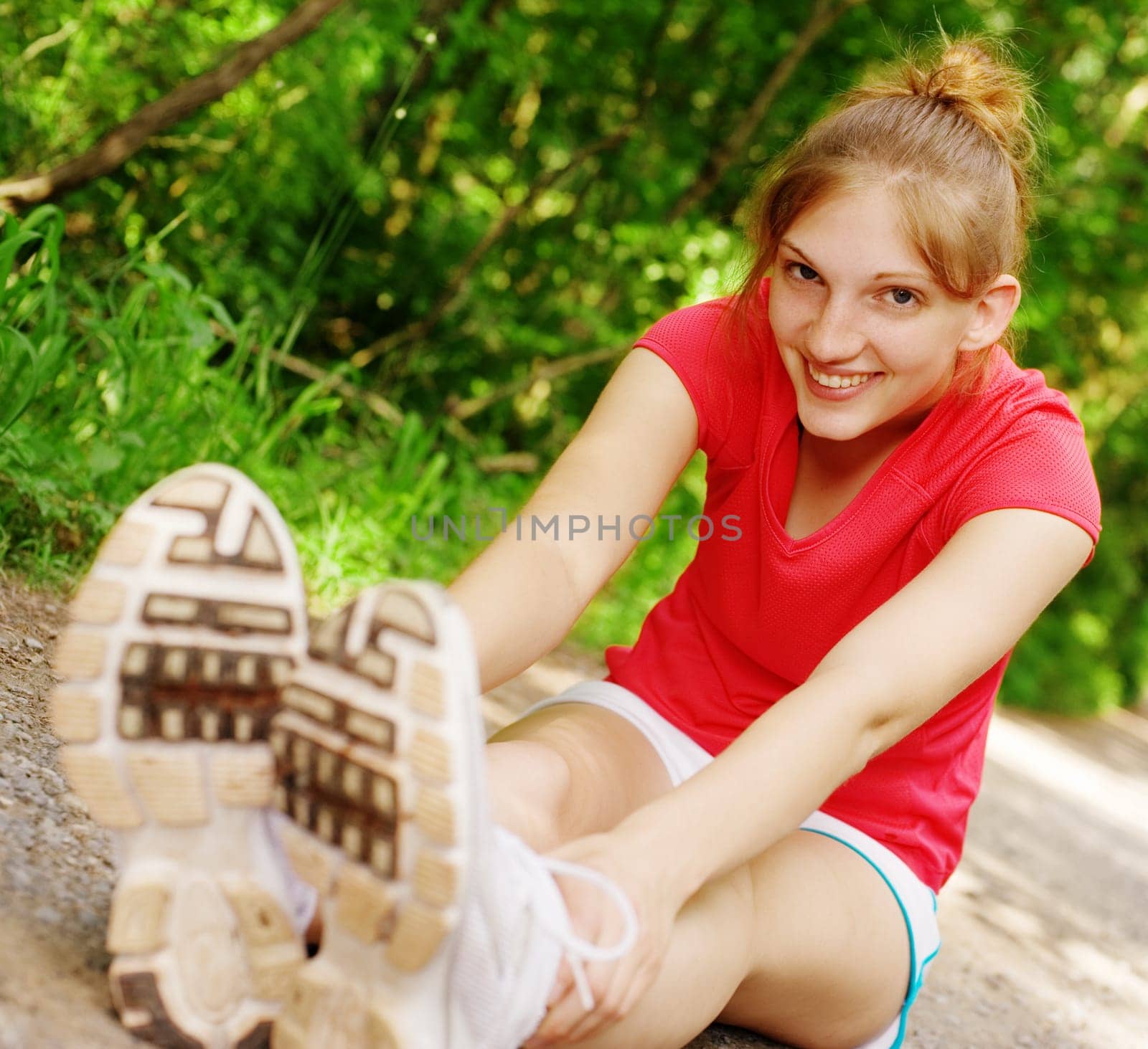 Woman trail runner, from a complete series of photos.