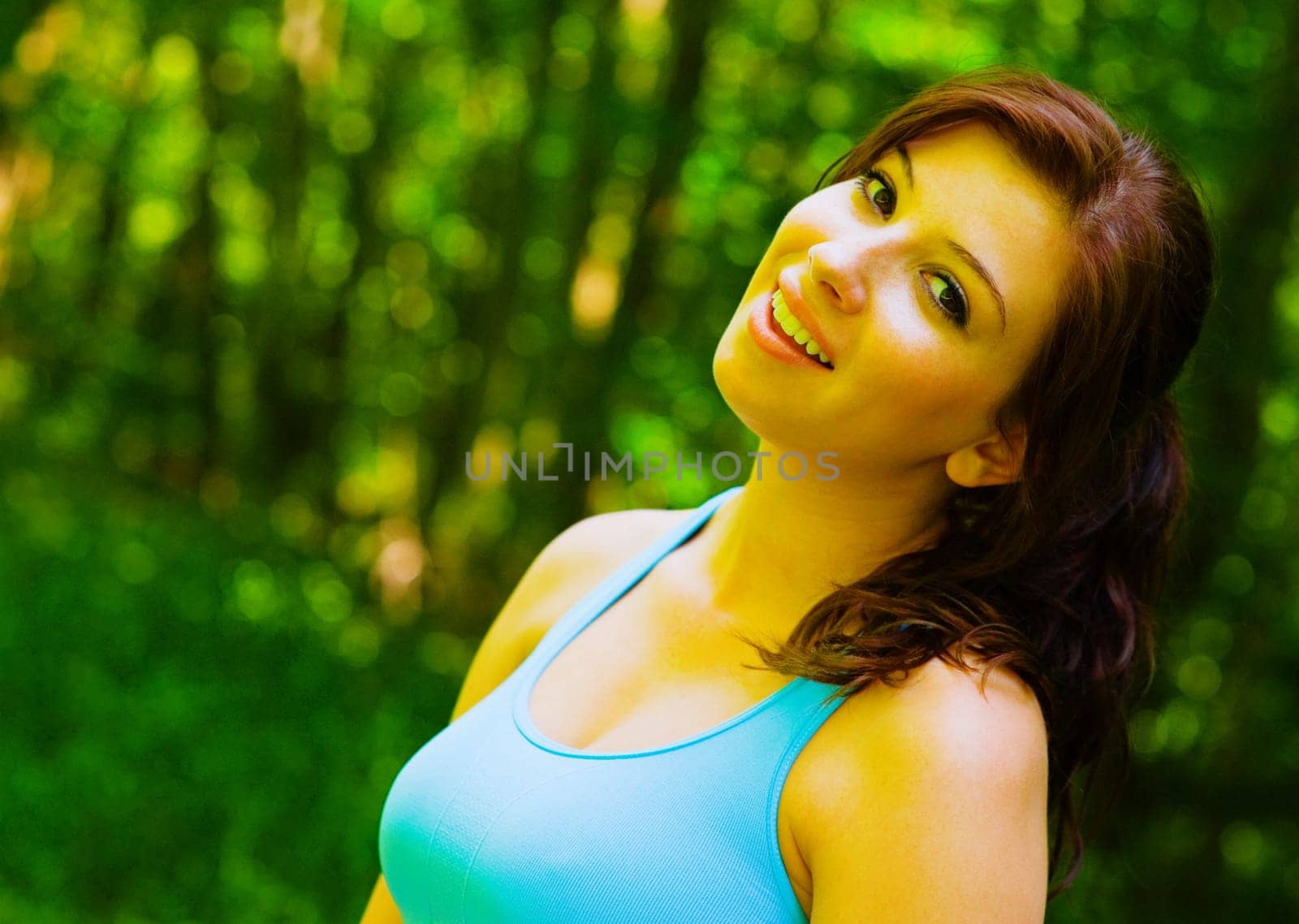 Young woman exercising, from a complete series of photos.