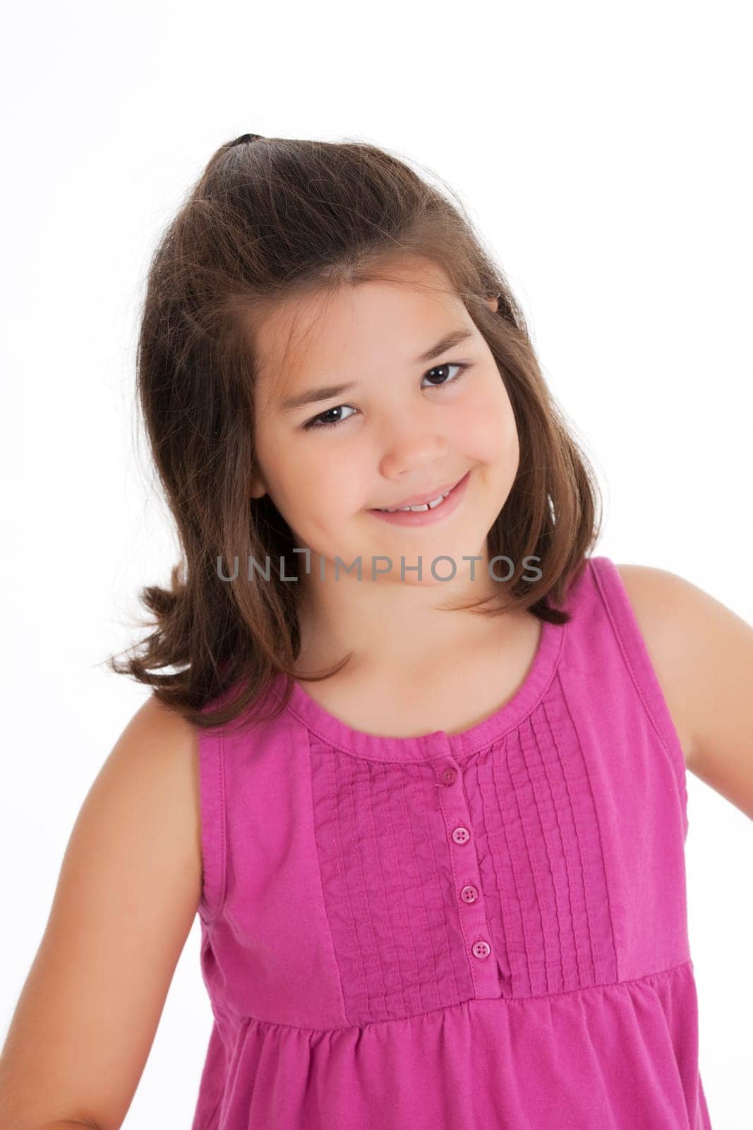 Portrait of a cute eight year old girl