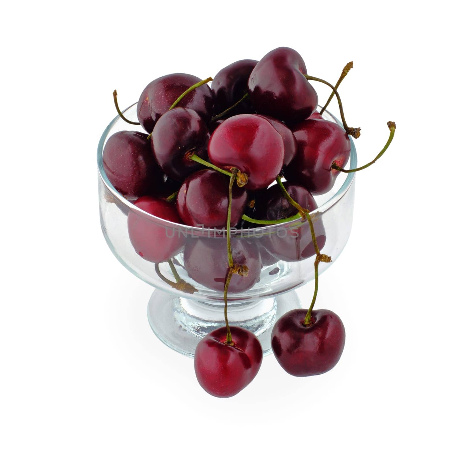 Juicy, big and sweet cherries in of bowl