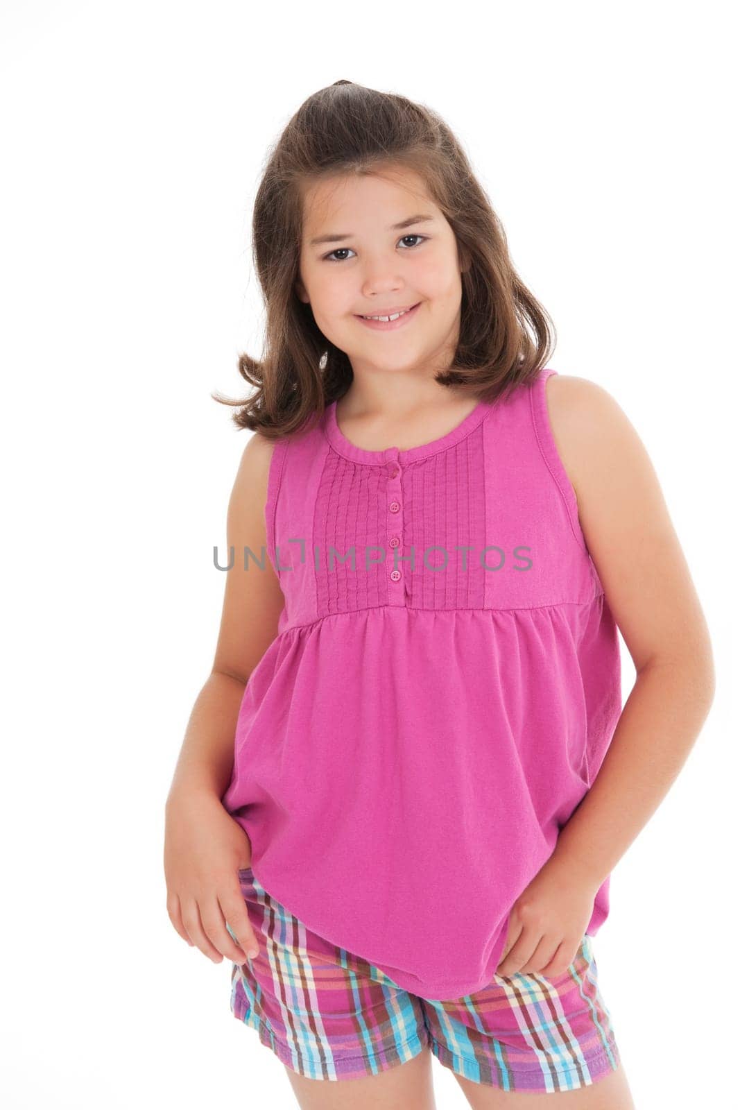 Portrait of a cute eight year old girl