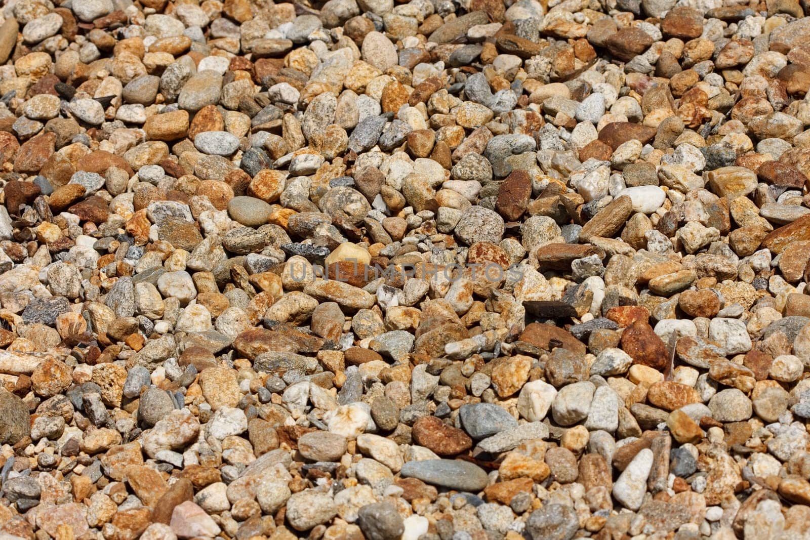 A bed of gravel, made of small rounded stones.