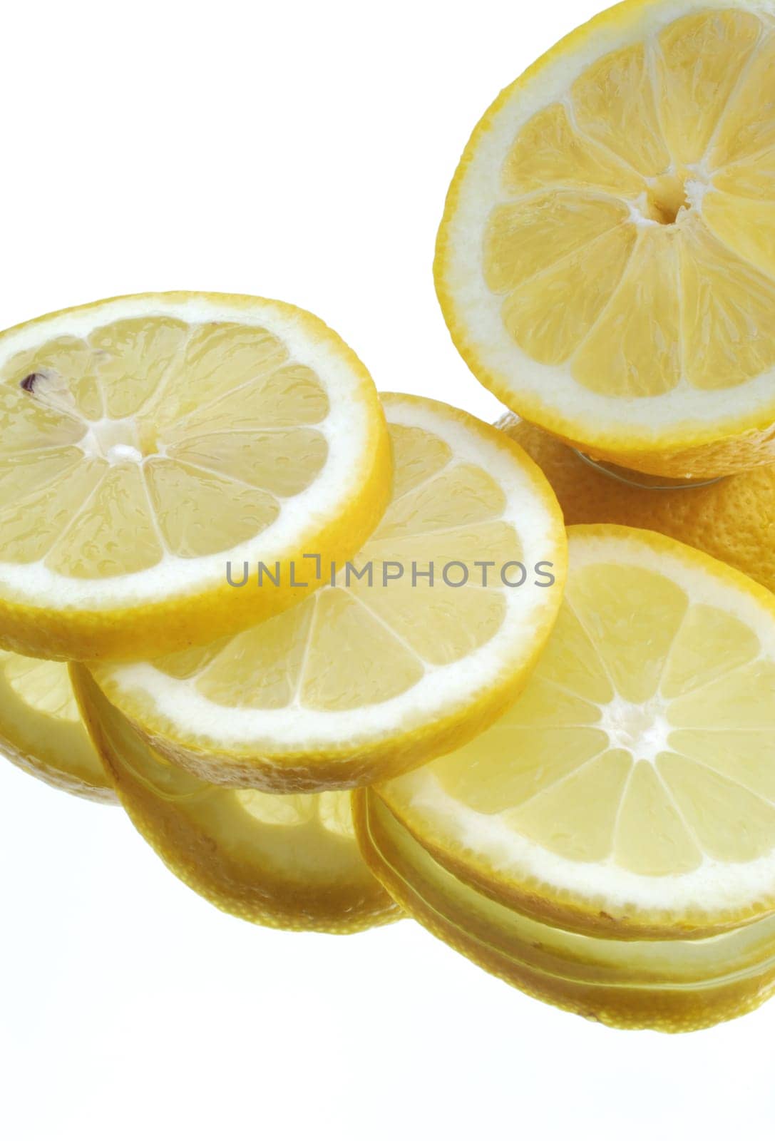 Lemon over white background