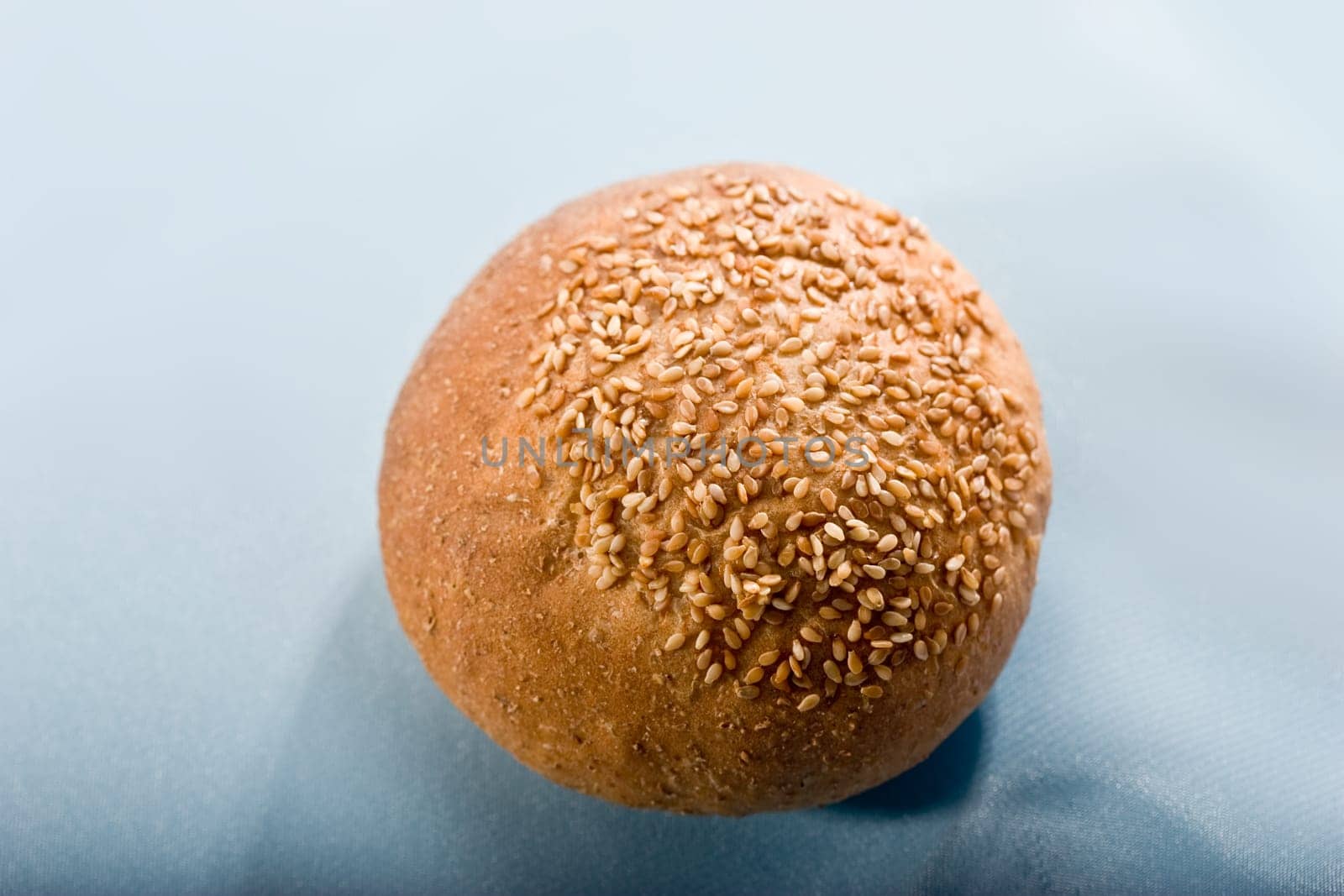 food series: tasty round bun with seed
