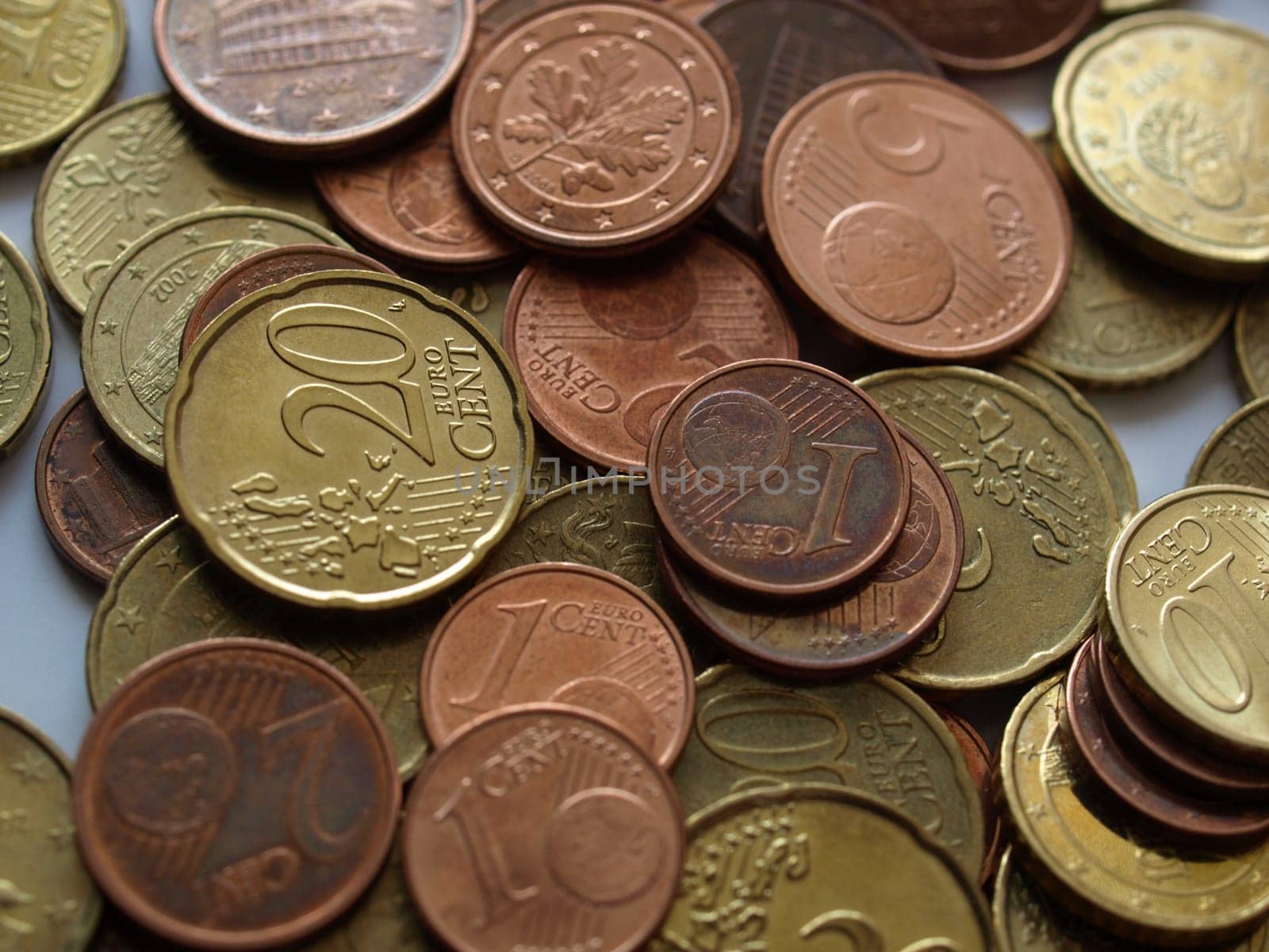 Euro coins money (European currency) useful as a background