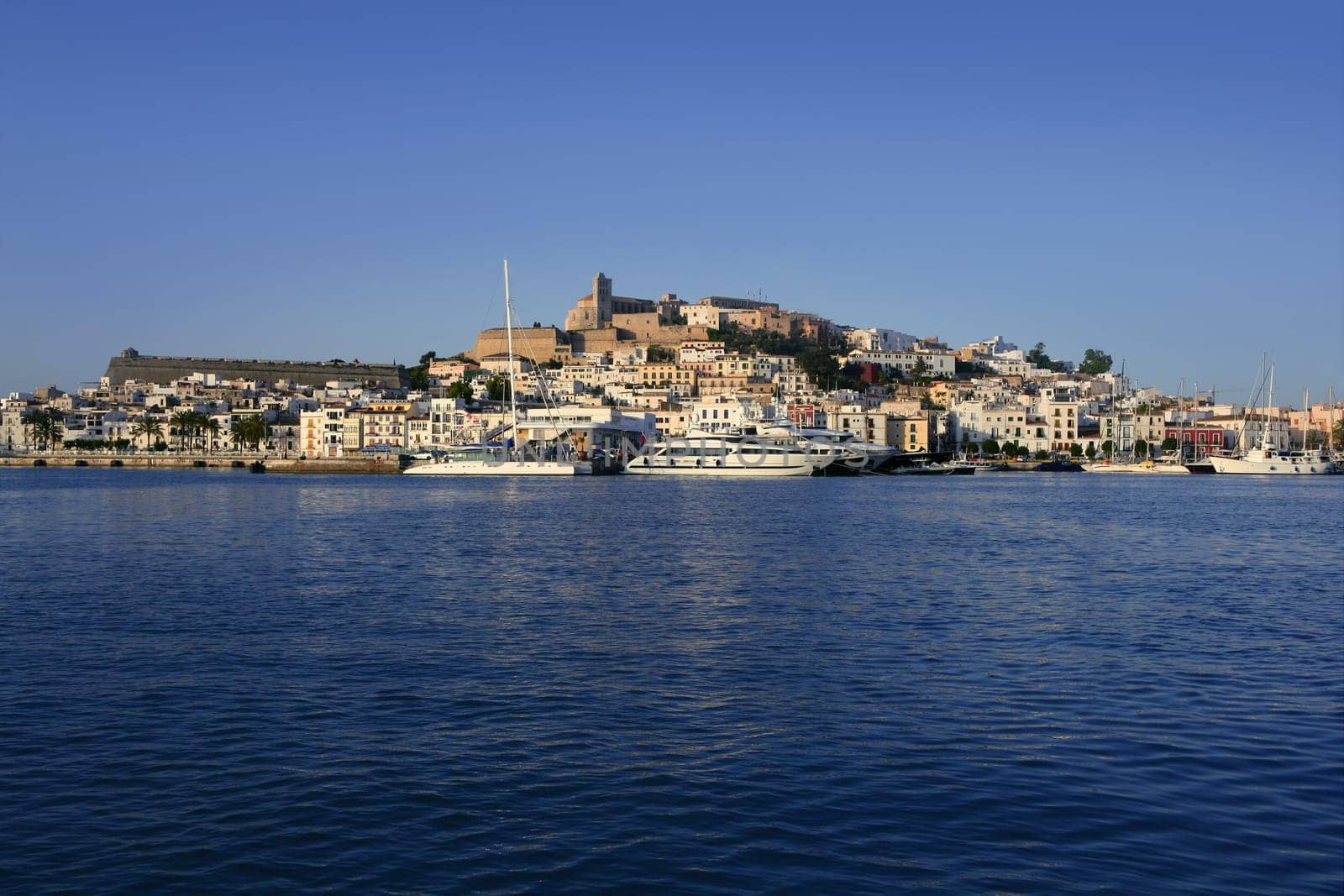 Ibiza Balearic Mediterranean white island from Spain