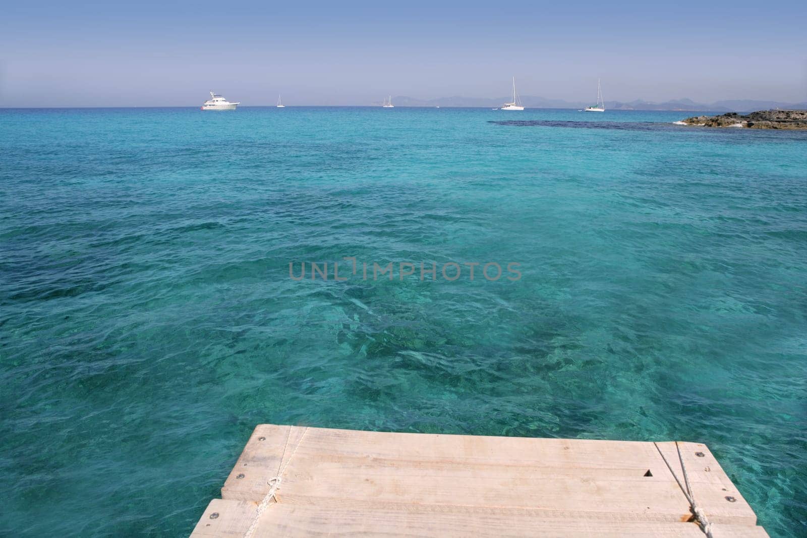 Formentera island near Ibiza in Mediterranean Spain summer