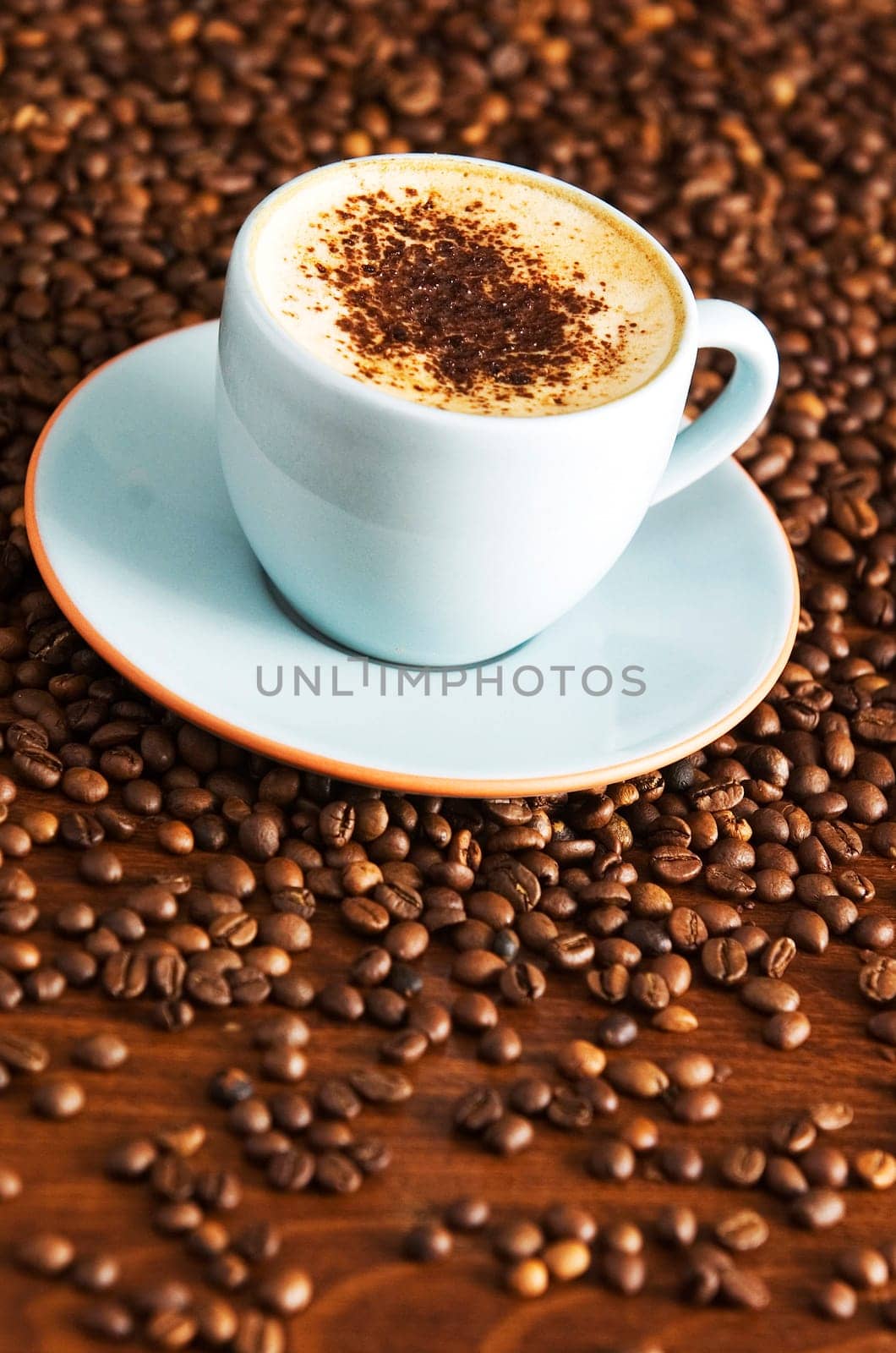 cappuccino on coffee background