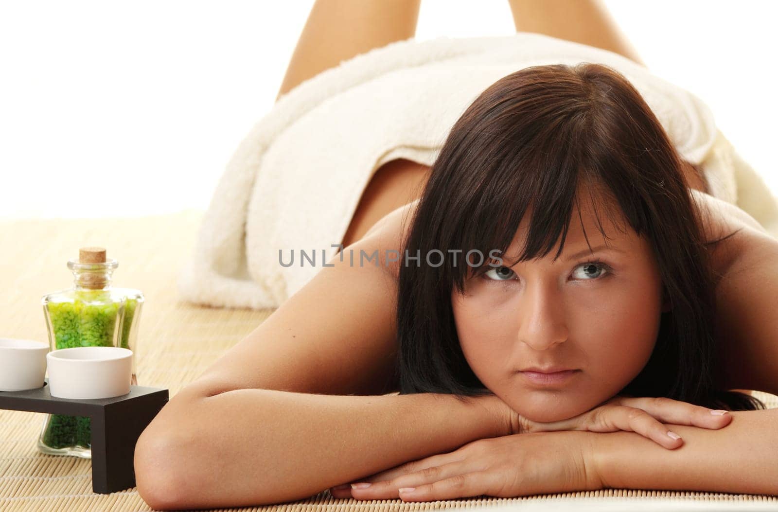 Portrait of beautiful woman before spa treatment