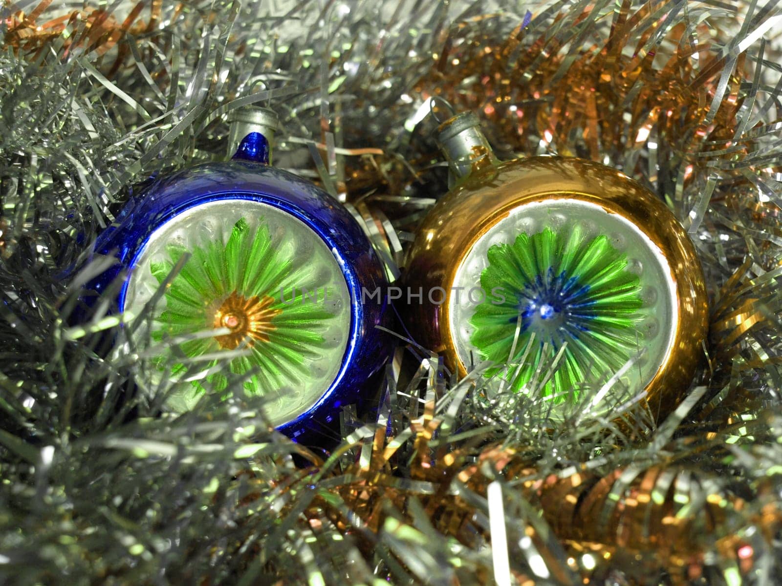Tinsel and baubles for Christmas tree decoration