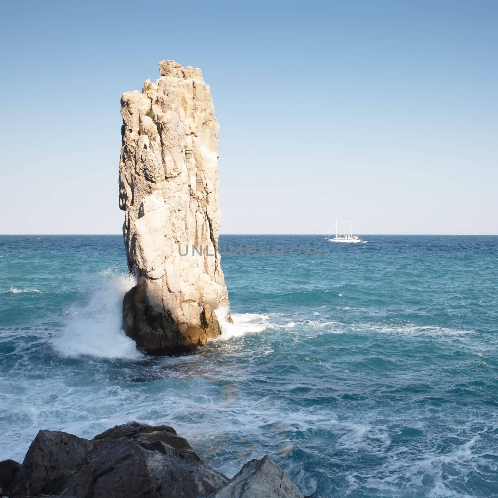 The rock in the Black sea (Crimea). The name of this rock - The Sail.