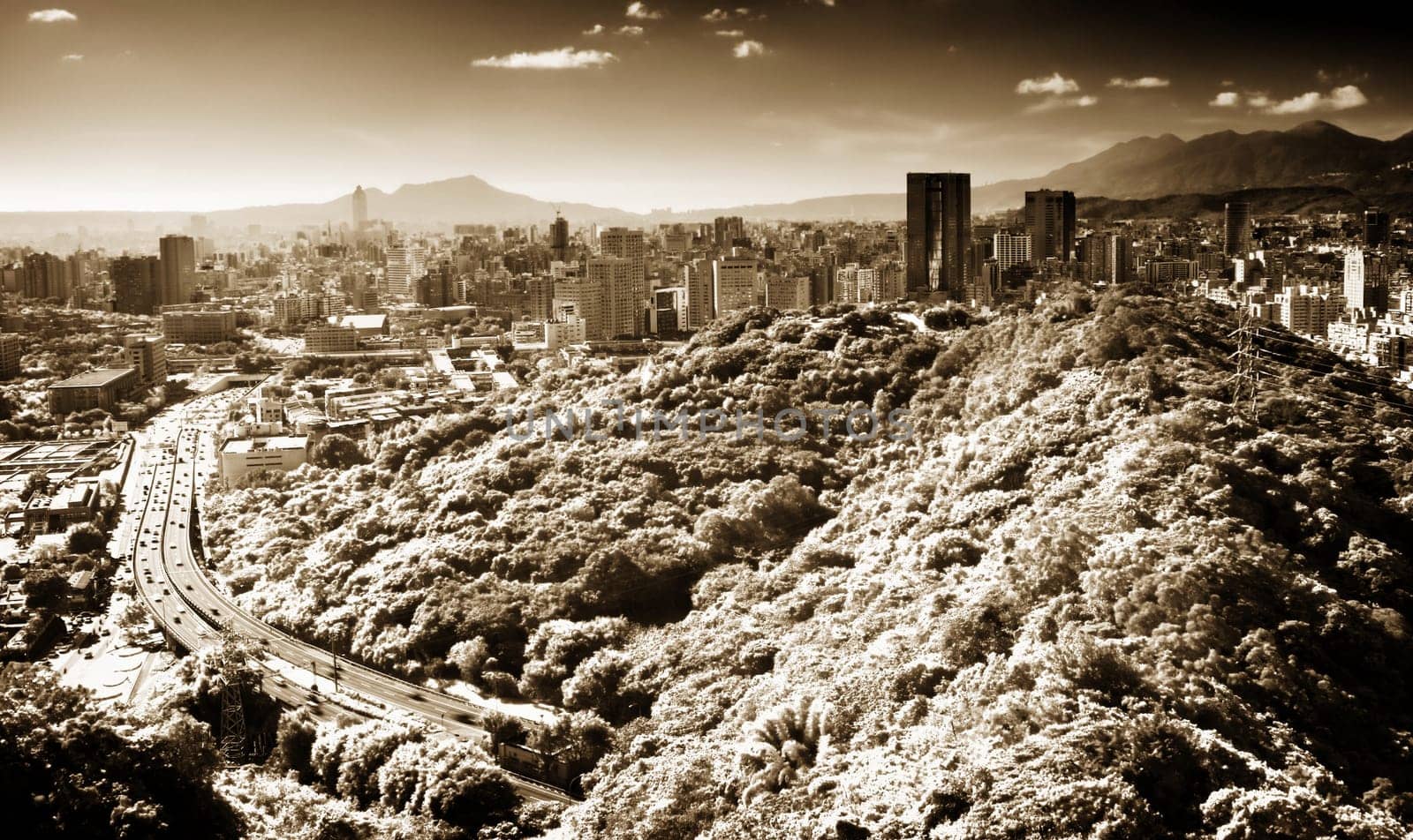 It is a beautiful cityscape in Taipei of Taiwan.
