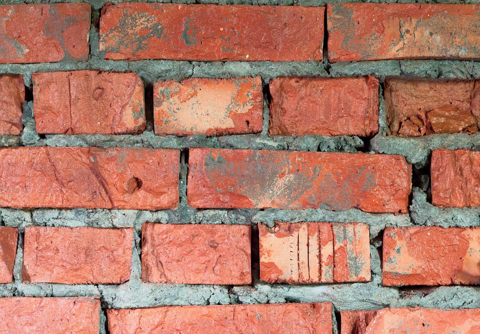 Brick wall of a building destroyed by time
