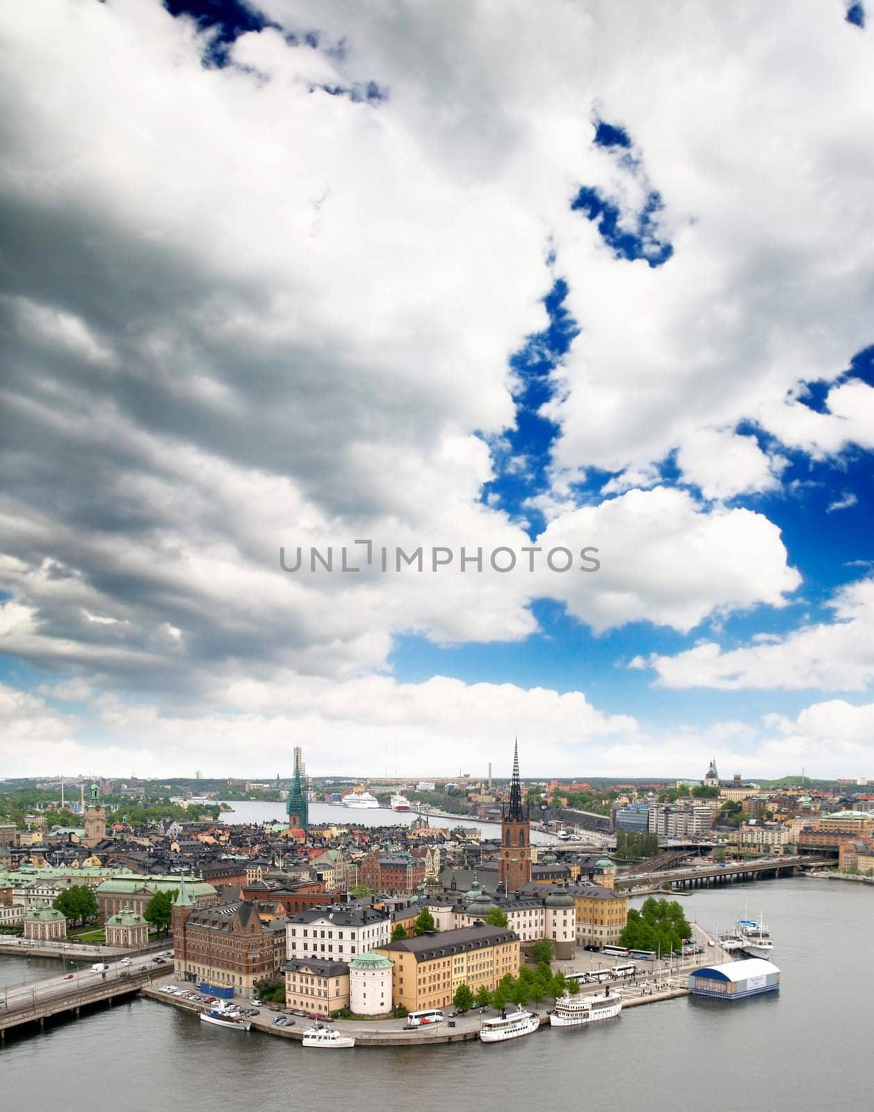 view of Stockholm cityscape from City Hall Tower