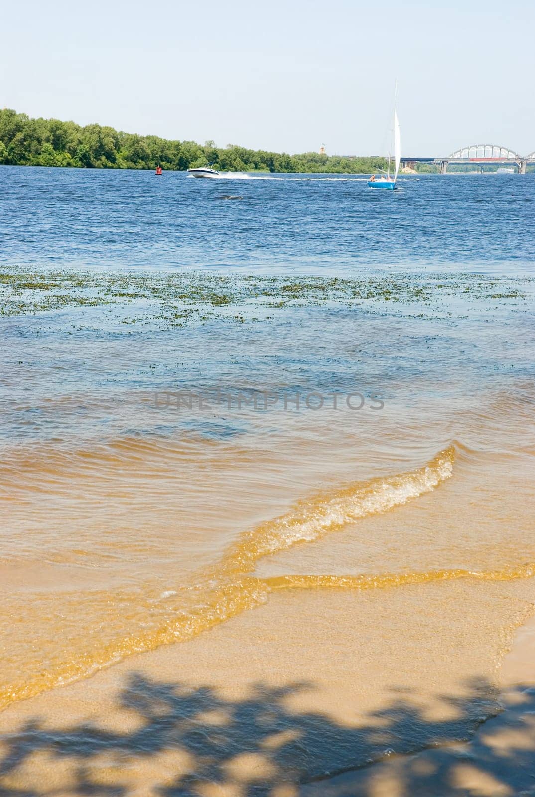 boats on the Dnipro river (Kiev, Ukraine)