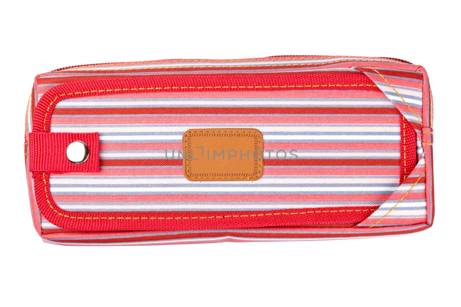 A red pencil case isolated on white background
