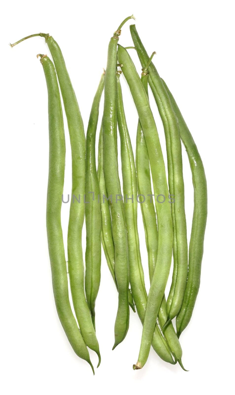 A grouping of fresh green beans