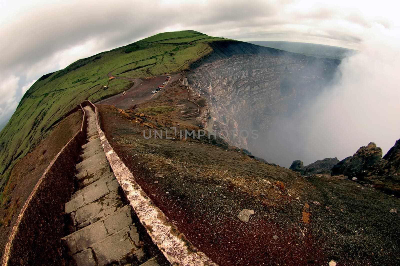 Breathtaking trail on the edge of Masaya volcano, Nicaragua