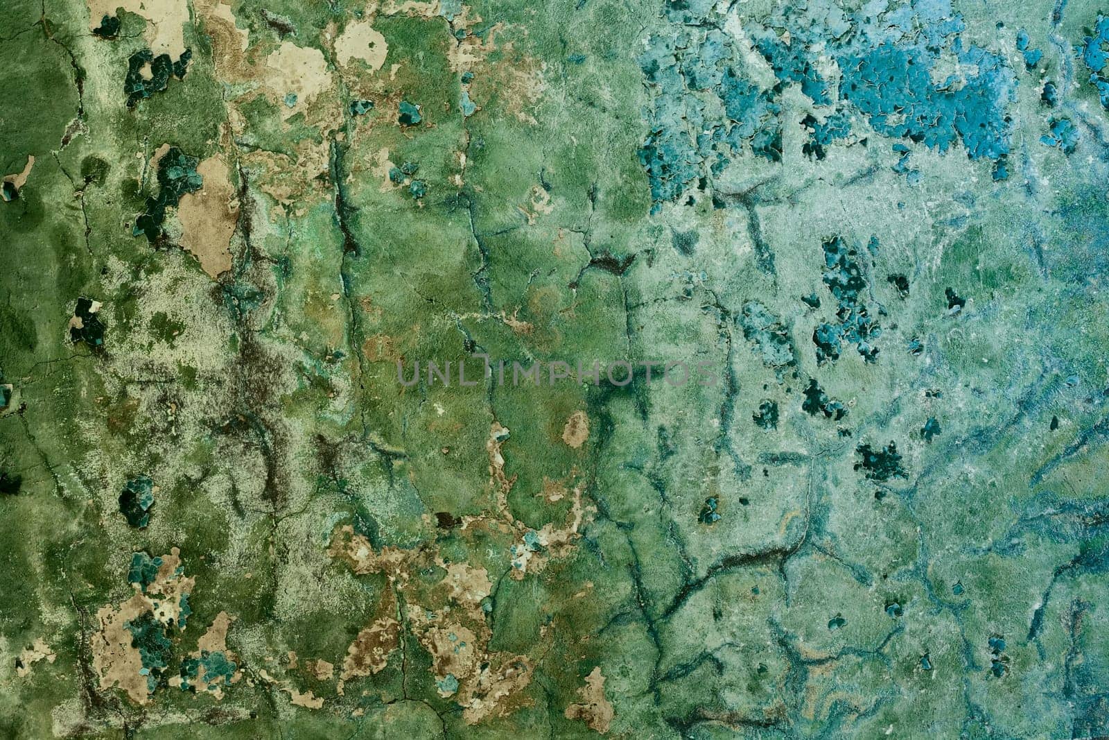 Decayed cracked concrete painted old wall background