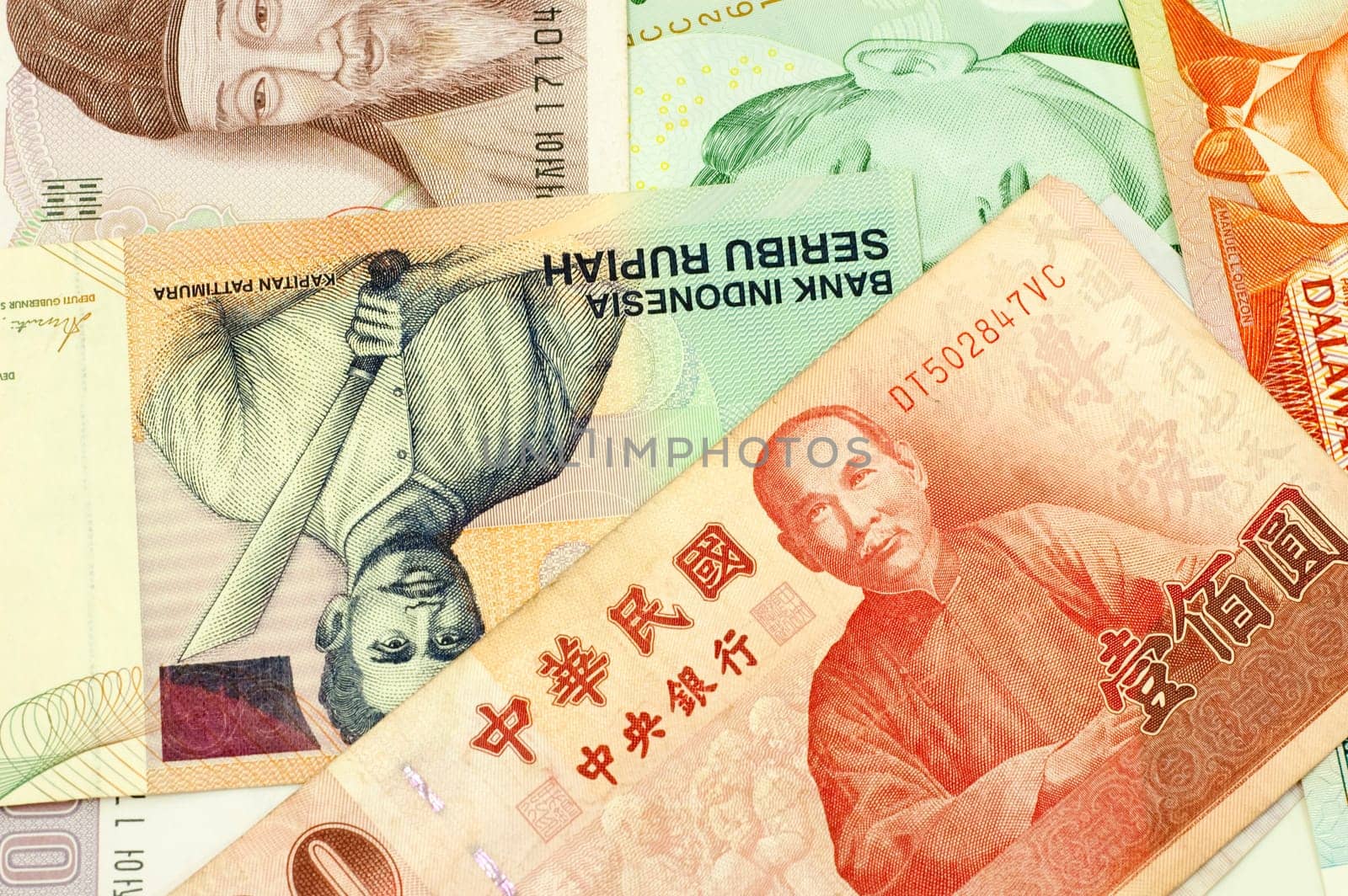 Currencies of Singapore, Taiwan, Korea, Brunei Darussalam and Indonesia.