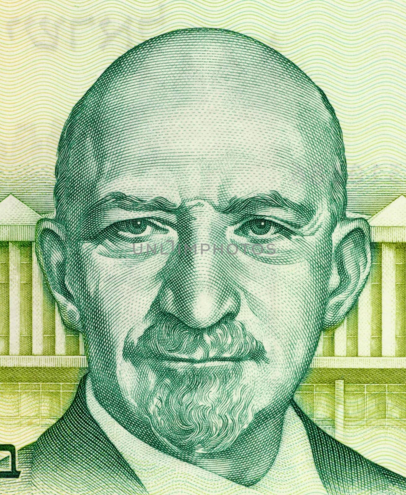 Chaim Azriel Weizmann on 5 Sheqalim 1978 Banknote from Israel. President of the world zionist organization, and the first President of the state of Israel. He was also a chemist and developed a new process of producing acetone through bacterial fermentati
