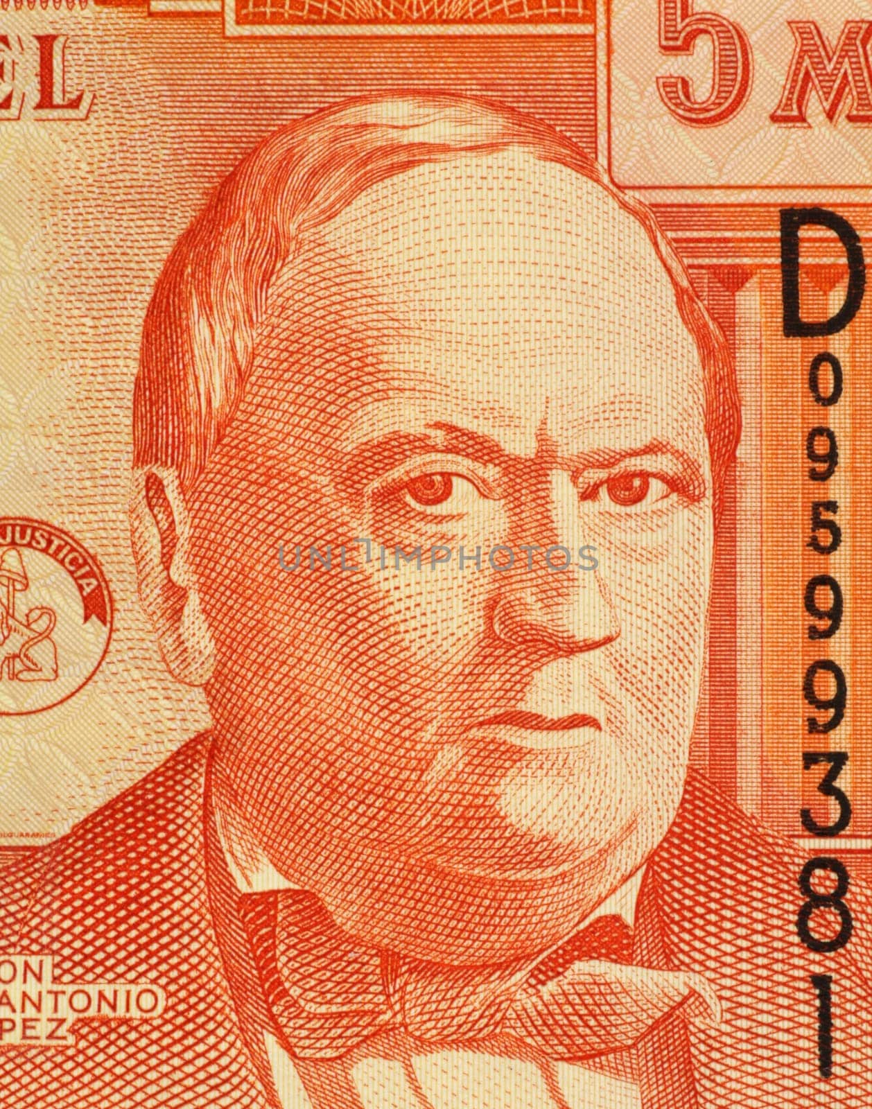 Don Carlos Antonio Lopez on 5000 Guaranies 2005 Banknote from Paraguay. President of Paraguay during 1844-1862.