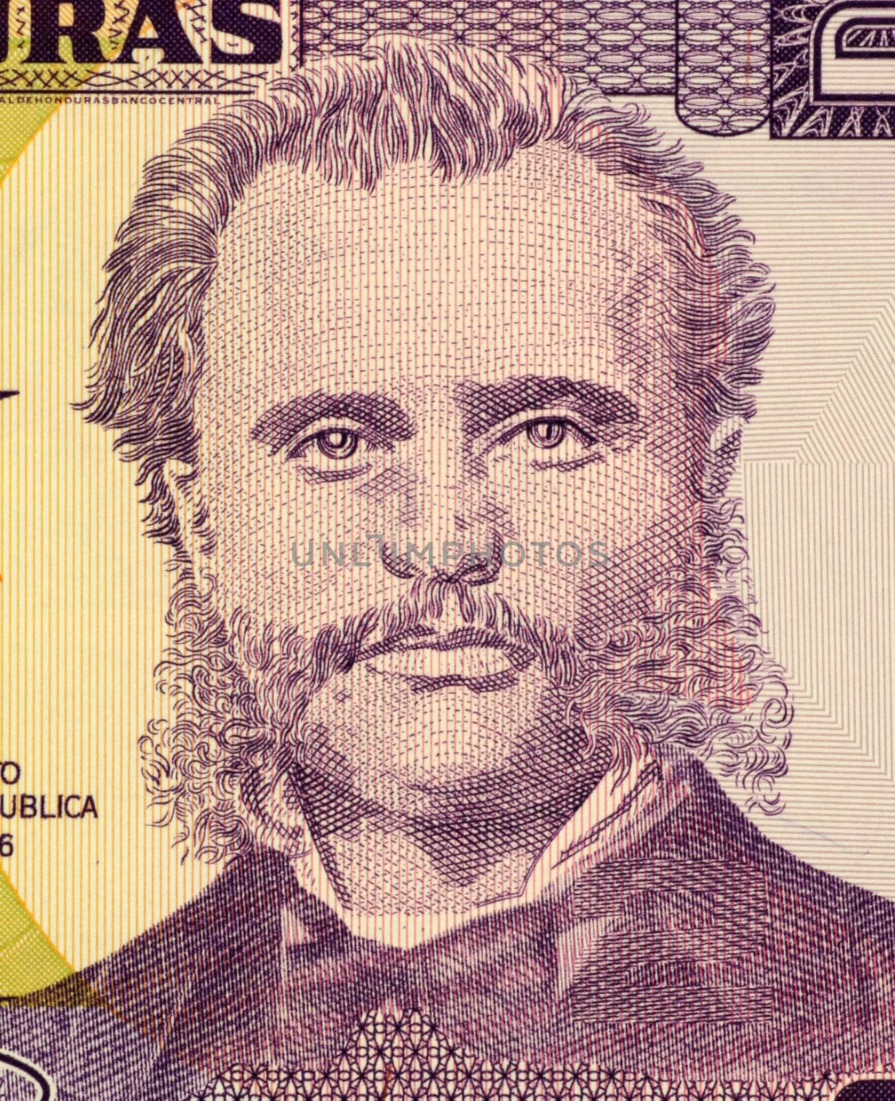 Marco Aurelio Soto on 2 Lempiras 2003 Banknote from Honduras. Liberal president of Honduras during 1876-1883.