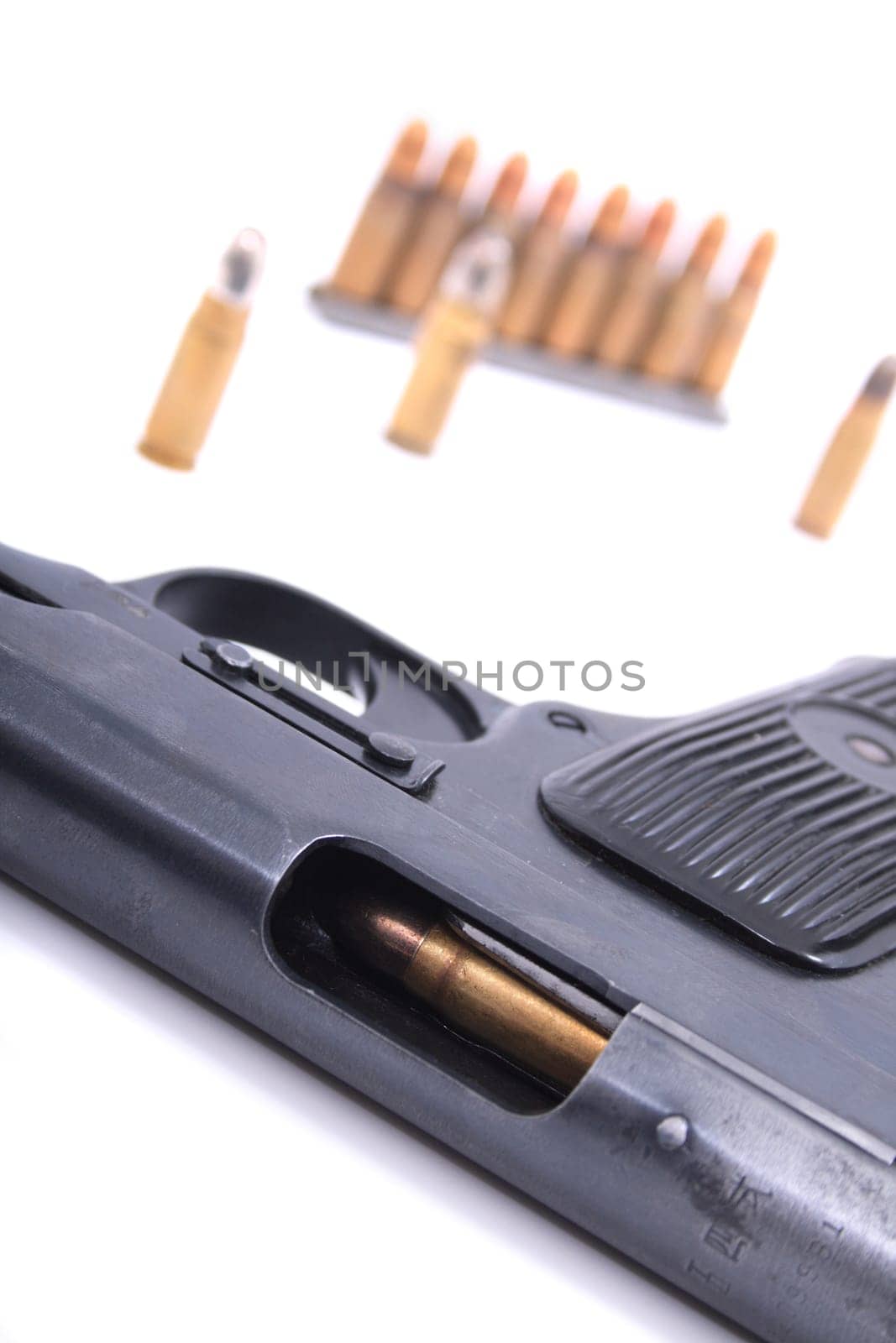 hand gun isolated on the white background