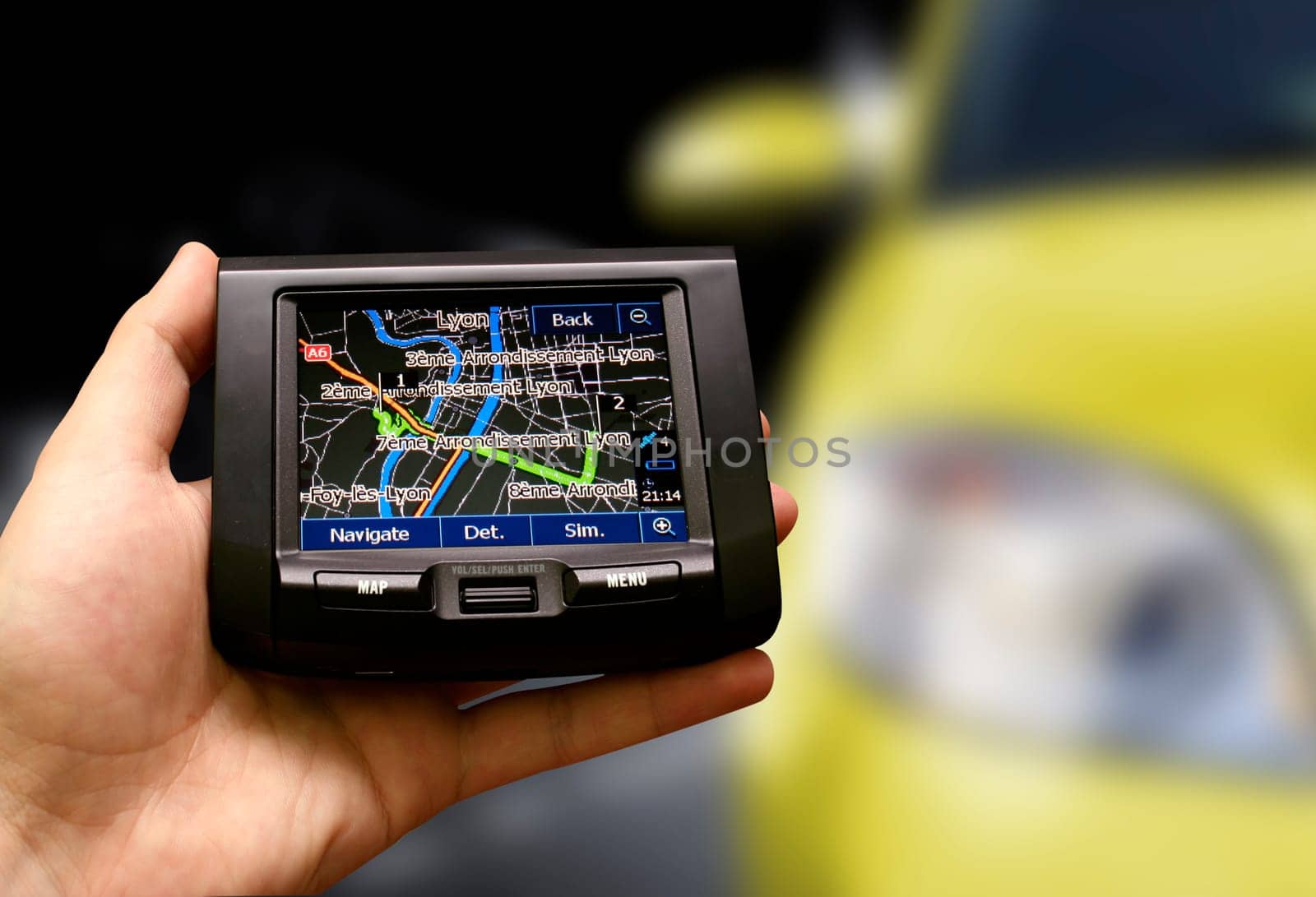 Gps in a man hand. Find your way !